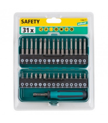 Wolfcraft 1386000 Safety Tornavida Bits Uç Seti 31P