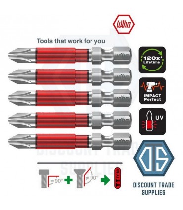 Wiha 7041TY TY Bits Uç Seti 49mm Yıldız PH2 5P 42119