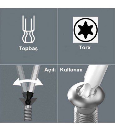 Wiha 366BET Allen Anahtar Topbaş Torx TX40 24.1x210mm 40977