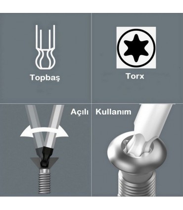 Wiha 366BET Allen Anahtar Topbaş Torx TX30 19.2x191mm 40976