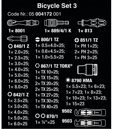 Wera Zyklop Mini Cırcır Bisiklet Tamir Seti 3 05004172001