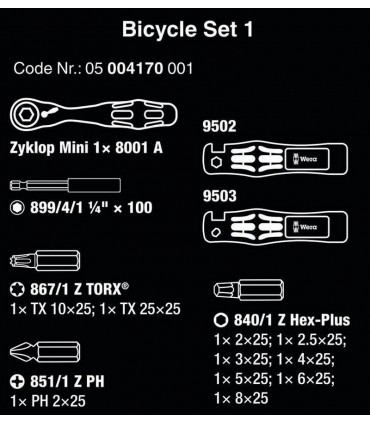 Wera Zyklop Mini Cırcır Bisiklet Tamir Seti 1 05004170001