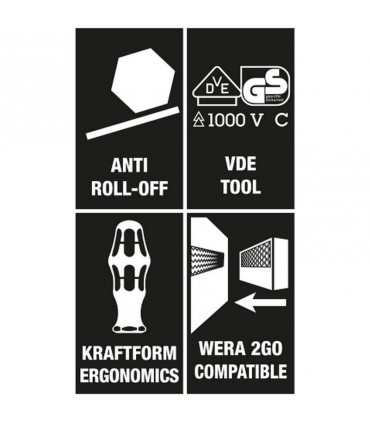 Wera VDE 18 KF Kompakt Elektrikçi Tornavida Seti 2 05347107001