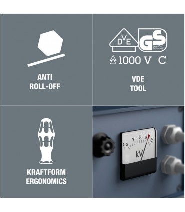 Wera VDE 17 Tool Finder Ekstra İnce 1 Geçmeli Uçlu Penseli Tornavida Set 05006612001