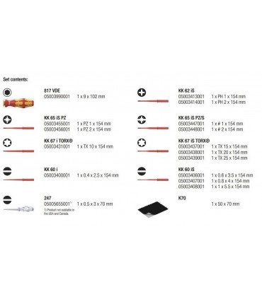 Wera VDE 16 KF Kompakt Elektrikçi İnce Tornavida Seti 05003484001