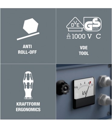 Wera VDE 16 KF Kompakt Elektrikçi İnce Tornavida Seti 05003484001