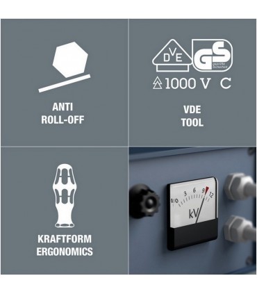 Wera VDE 15 Torklu Tornavida 1,2-3,0Nm İnce Uçlu Set 05059291001