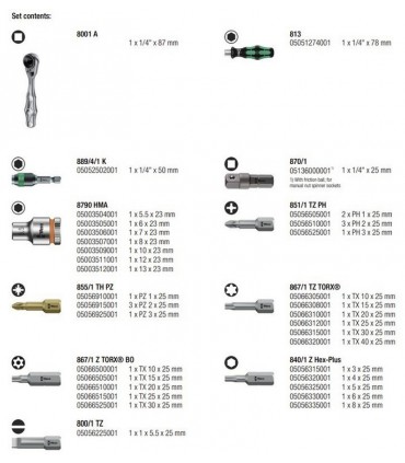 Wera Tool-Check Plus Mini Cırcır Lokma Bits Seti 39P 05056490001
