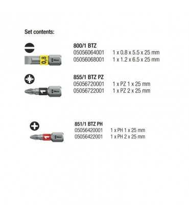 Wera Stubby Magazine Tornavida Bits Seti 2 05008874001