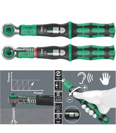 Wera Safe-Torque A2 Tork Anahtarı 2-12Nm Cırcır 1/4" Set Bits 05075832001