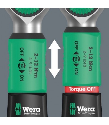 Wera Safe-Torque A2 Tork Anahtarı 2-12Nm Cırcır 1/4" Set Bits 05075832001