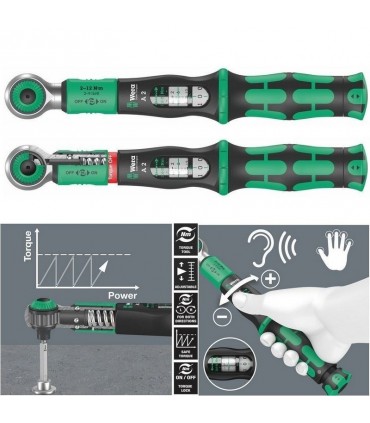 Wera Safe-Torque A2 Tork Anahtarı 2-12Nm Cırcır 1/4" Bits 05075801001