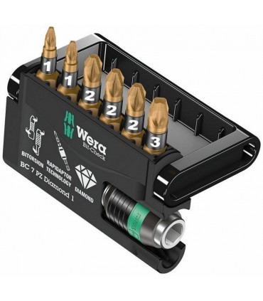 Wera Bit-Check 7 Pozidriv Bits Seti Elmas Uçlu 05057412001
