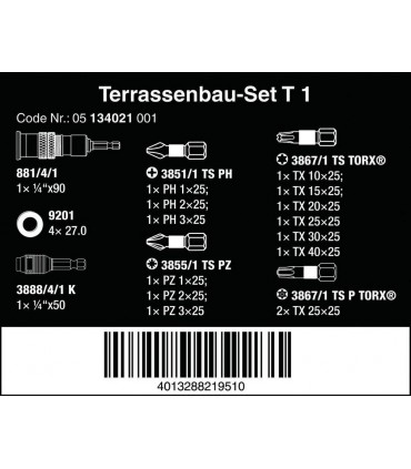 Wera Mobilya Montaj Bits Seti 05134021001