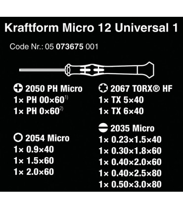 Wera Mikro 12 Tornavida Seti Universal 1 05073675001