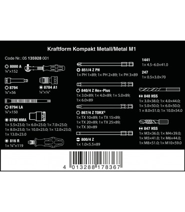 Wera M1 Tamir Seti Kraftform Kompakt 05135928001