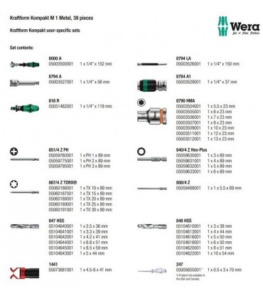 Wera M1 Tamir Seti Kraftform Kompakt 05135928001