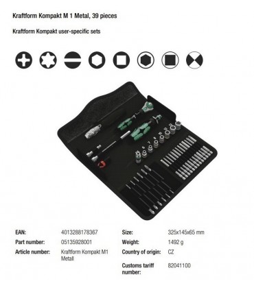 Wera M1 Tamir Seti Kraftform Kompakt 05135928001