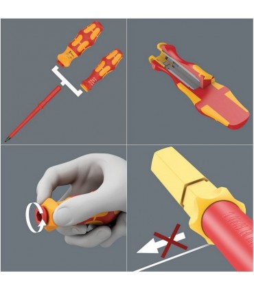 Wera Kraftform Kompakt VDE 17 RA 1 Geçmeli Uçlu Tornavida Set 05006618001