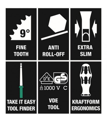 Wera Kraftform Kompakt VDE 17 RA 1 Geçmeli Uçlu Tornavida Set 05006618001