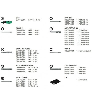 Wera Kraftform Kompakt 62 Tornavida Bits Seti 05059297001