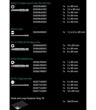 Wera Kraftform Kompakt 62 Tornavida Bits Seti 05059297001
