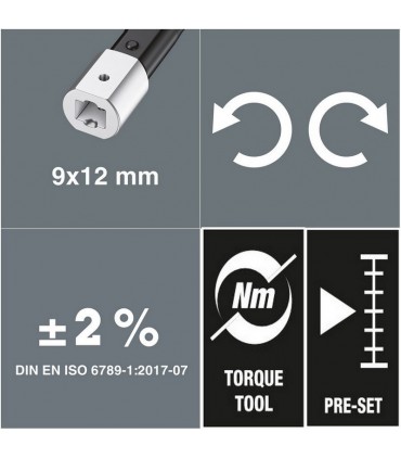 Wera Click-Torque XP2 10-50Nm Önayarlı 9x12mm Tork Anahtarı 10Nm 05075671010