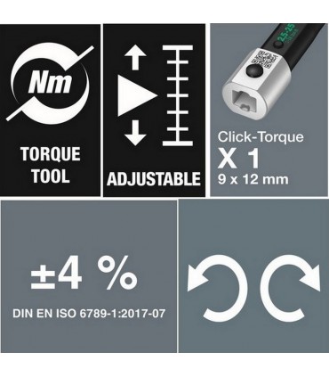 Wera Click-Torque X1 9x12 Değişken Uçlu Torkmetre 2,5-25Nm 05075651001