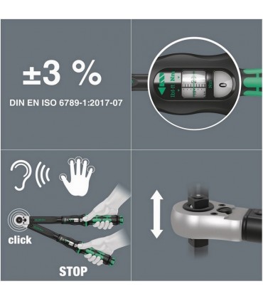 Wera Click-Torque C2 R/L 20-100Nm İtmeli 1/2" Kare Tork Anahtarı 05075625001
