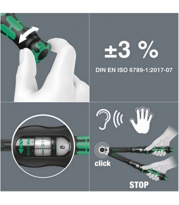 Wera Click-Torque C2 R/L 20-100Nm İtmeli 1/2" Kare Tork Anahtarı 05075625001