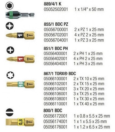 Wera Bits Seti Elmas 1 Bit-Check 30 05057431001