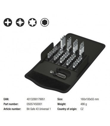 Wera Bits Seti Bit-Safe 43 Universal 1 05057450001
