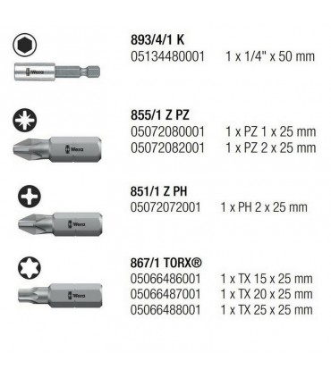 Wera Bit-Check 7 Universal 4 Bits Seti 05135810001