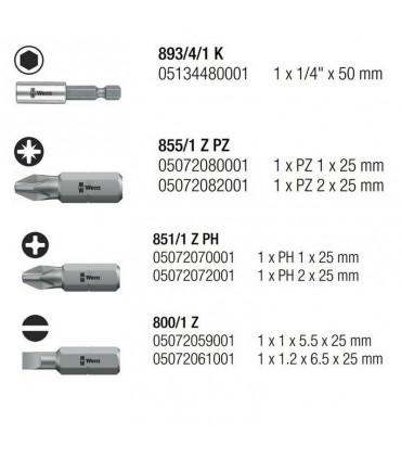 Wera Bit-Check 7 Universal 1 Bits Seti 05056295001