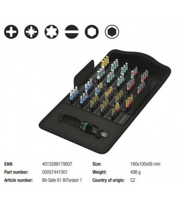 Wera Bit-Safe 61 Bitorsion Bits Seti 05057441001