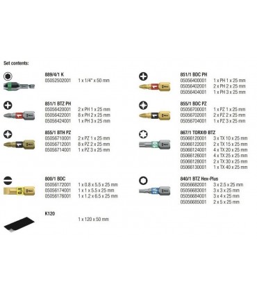 Wera Bit-Safe 61 Bitorsion Bits Seti 05057441001