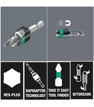 Wera Bit-Safe 61 Bitorsion Bits Seti 05057441001