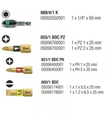 Wera Bit-Check 7 Diamond 1 Bitorsion Bits Seti 05057416001
