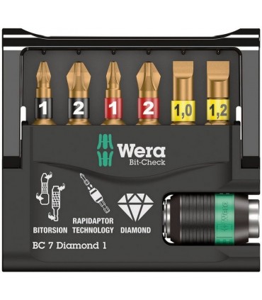 Wera Bit-Check 7 Diamond 1 Bitorsion Bits Seti 05057416001
