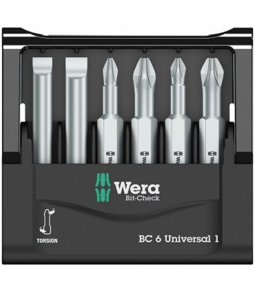 Wera Bit-Check 6 SB Universal 1 PZ/PH/SL Bits Seti 50mm 05073635001