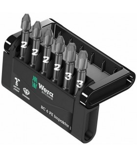 Wera Bit-Check 6 Impaktor Pozidriv Bits Seti 1 05057692001