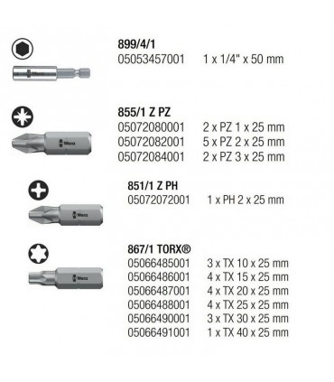 Wera Bit-Check 30 Mobilya 2 Bits Seti 05057432001
