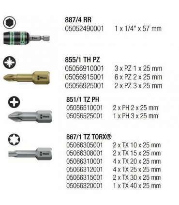 Wera Bit-Check 30 Ahşap 1 Bits Seti 05057433001