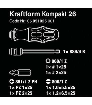 Wera Bit-Check 26 Tornavida Bits Seti 05051025001