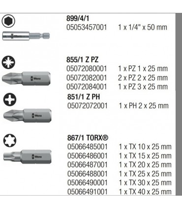 Wera Bit-Check 12 Mobilya 2 Bits Seti 05057422001