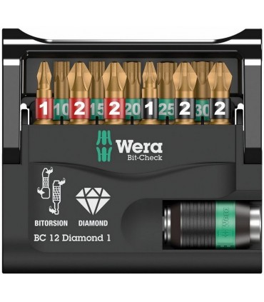 Wera Bit-Check 12 Diamond 1 Bitorsion Bits Seti 05057421001