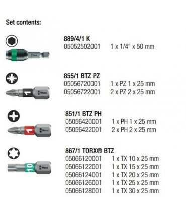 Wera Bit-Check 12 Bitorsion 1 Bits Seti 05057420001