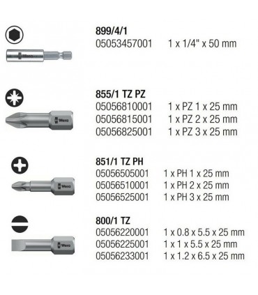 Wera Bit-Check 10 Universal 4 Bits Seti 05056159001