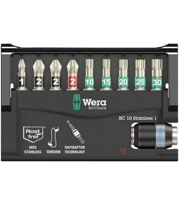 Wera Bit-Check 10 Stainless Bits Seti 1 05071110001