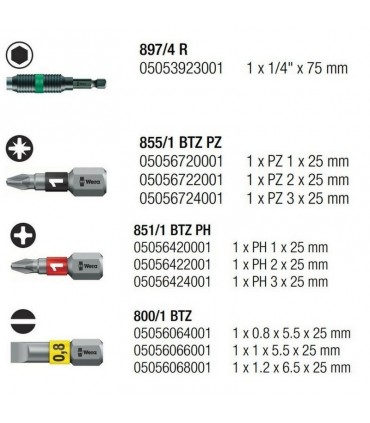 Wera Bit-Check 10 PZ Bitorsion 2 Bits Seti 05347153001